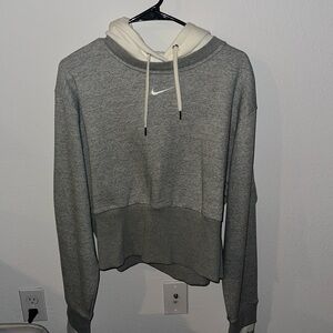 Nike Gray Crop Top Two Tone Sweater Size XL